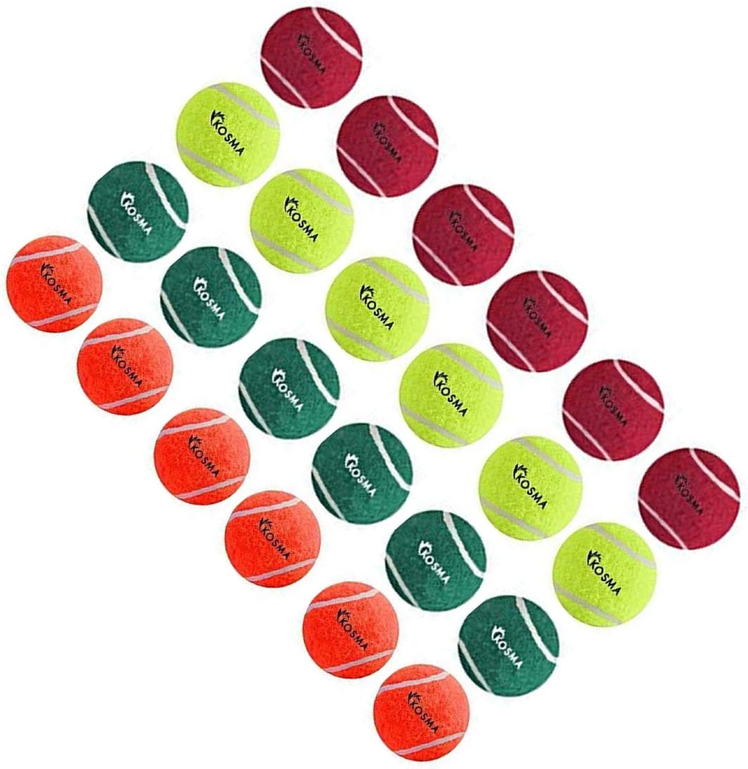 Kosma Pack of 24 Tennis Balls, Red, Orange, Flourescent Yellow, Green - Image 5