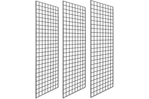 OUMEBIU 2' X 6' Gridwall Panels - 3 Pcs Box - Grid Wall Display Black
