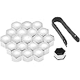 Mtsooning 21 Pcs Car Wheel Nut Caps, 21mm Universal Nut Lug Cover, Auto Hub Bolt Head Protector with Remover Clip,Silver Universal Anti-Rust Chrome Glossy ABS Auto Trim Tyre Protection Cap