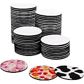 100 PCS 4 Inch Round Sublimation Blanks Coasters, Blank Cup Coasters, DIY Crafts Compatible, Perfect for Heat Transfer Projects, Painting,Sublimation by KUKLIPJIM