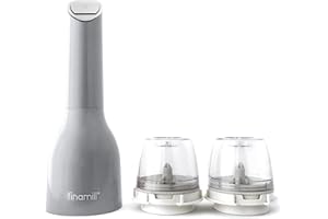 FinaMill's Award-Winning Battery Operated Salt and Pepper Grinder Set - Adjustable Coarseness, Ceramic Grinding Elements, LED Light, Perfect for Home Cooking & Gifting - 2 Quick-Change ProPlus Pods