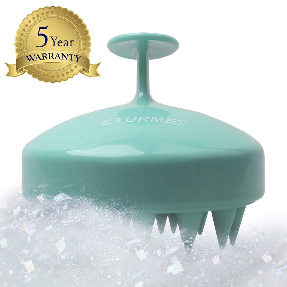 Wet Dry Hair Massager, STURME Shampoo Brush for People and Pets, Shampoo Scrubbing, Silicon Brush(Green)