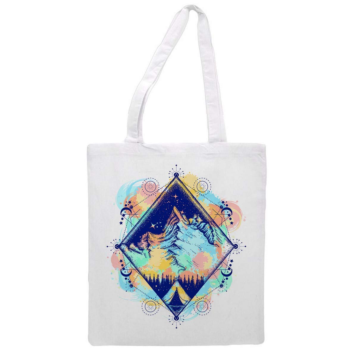 Nacnic Canvas tote bag Mountain WATERCOLOR. multipurpose shoulder strap