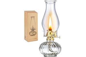 WATCKY Oil Lamp Glass Kerosene (Large), Kerosene Oil Lantern for Rustic Decor Style, Hurricane Lamp, Oil Lamps for Indoor Use Decor Lighting, Lantern Lamp.