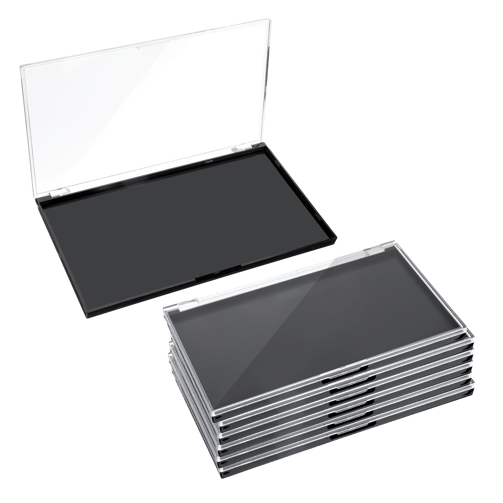 Photo 1 of Wanmu 3 Pack Magnetic Makeup Palette with Clear Top, Empty Eyeshadow Palettes Eyeshadow Dispensing Storage Box for DIY Cosmetics Blush Bronzer Highlights Powder(7.71" x 4.33")