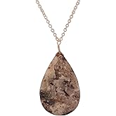 Natural Astrophyllite Crystals Pendant Necklace, Raw Pear Gemstone, Energy Healing Crystals, Birthday, Gift for Her, Gemstone Jewelry 18 inch AAA+ Quality (astrophyllite)