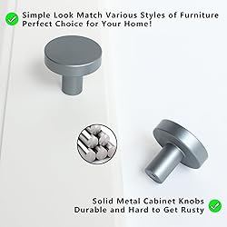 HANIHUA 5 Pack Grey Kitchen Cabinet Hardware: Solid