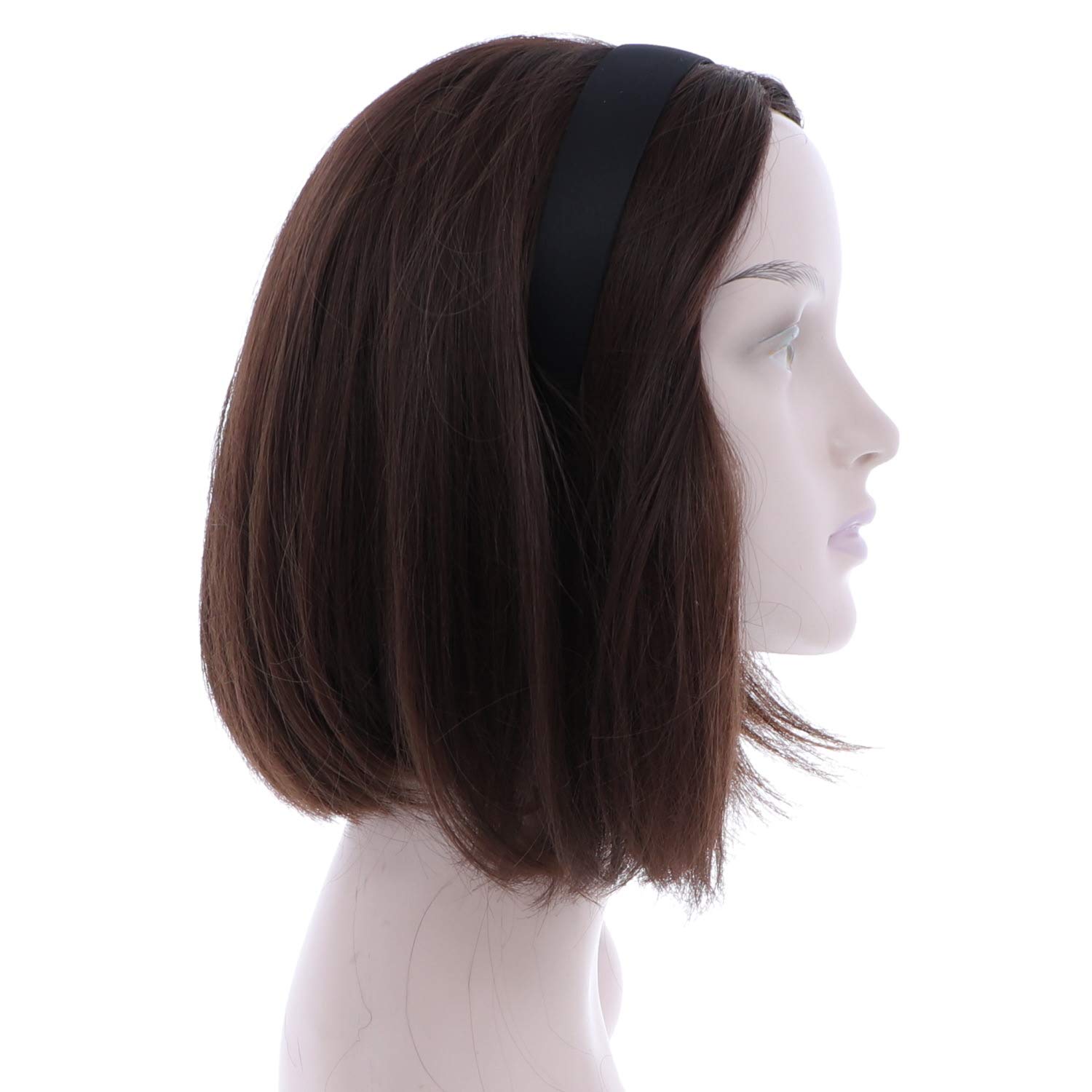 Black 1 Inch Satin Hard Headband: Beauty