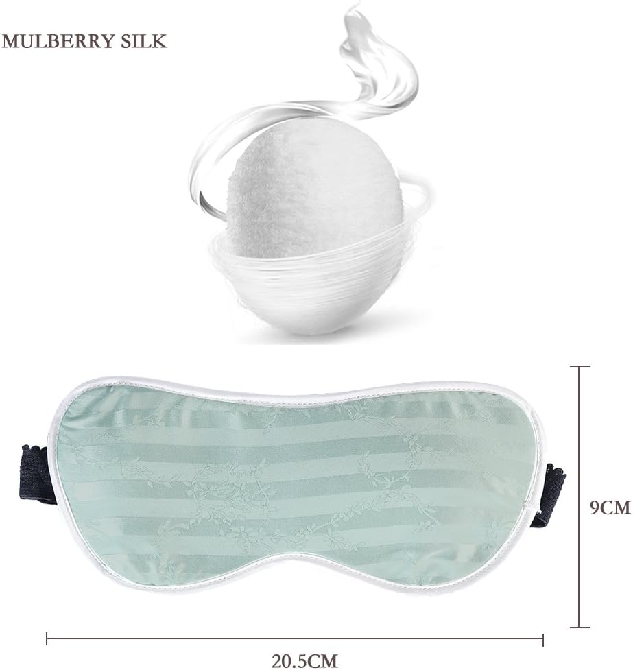 WEITINENA Brand Natural 100% Silk Sleep mask & Blindfold, Super-Smooth Eye mask (One Strap) (Light Green)