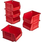 Akro-Mils 30210 AkroBins Plastic Storage Bins, Space-Saving Stackable Bins for Garage, Pantry, Craft Organization, 5" x 4" x 