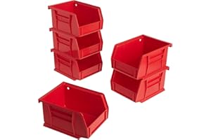 Akro-Mils 30210 AkroBins Plastic Storage Bins, Space-Saving Stackable Bins for Garage, Pantry, Craft Organization, 5" x 4" x 