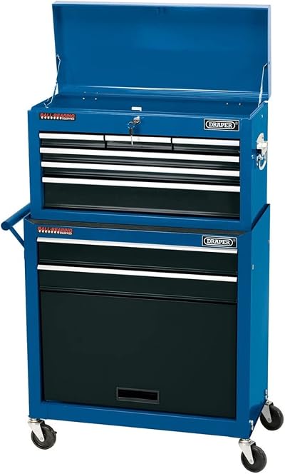 Draper 51177 2 Drawer Roller Tool Cabinet & 5 Drawer Chest Blue Large