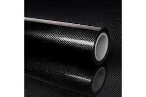 RockRose 7D Super Glossy Black Carbon Fiber Vinyl Wrap, Anti-Wrinkle, Air Release Automotive Bubble Wrap, Self Adhesive Car Vinyl Sticker DIY Decals 1FT x 5FT