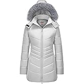 WULFUL Women's Winter Coats Long Warm Thicken Puffer Jackets Outwear With Removable Fur Hood