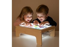 bopoobo Light Table for Kids -Sand Painting Light Box All-in-One Sandbox Alternative with Tracing Light Box, 10 Dimming Levels & 50+ Pieces(USB)