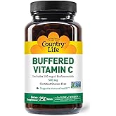 Country Life Vitamin C Buffered with Bioflavonoids, 500mg, 250 Tablets, Certified Gluten Free, Certified Vegan