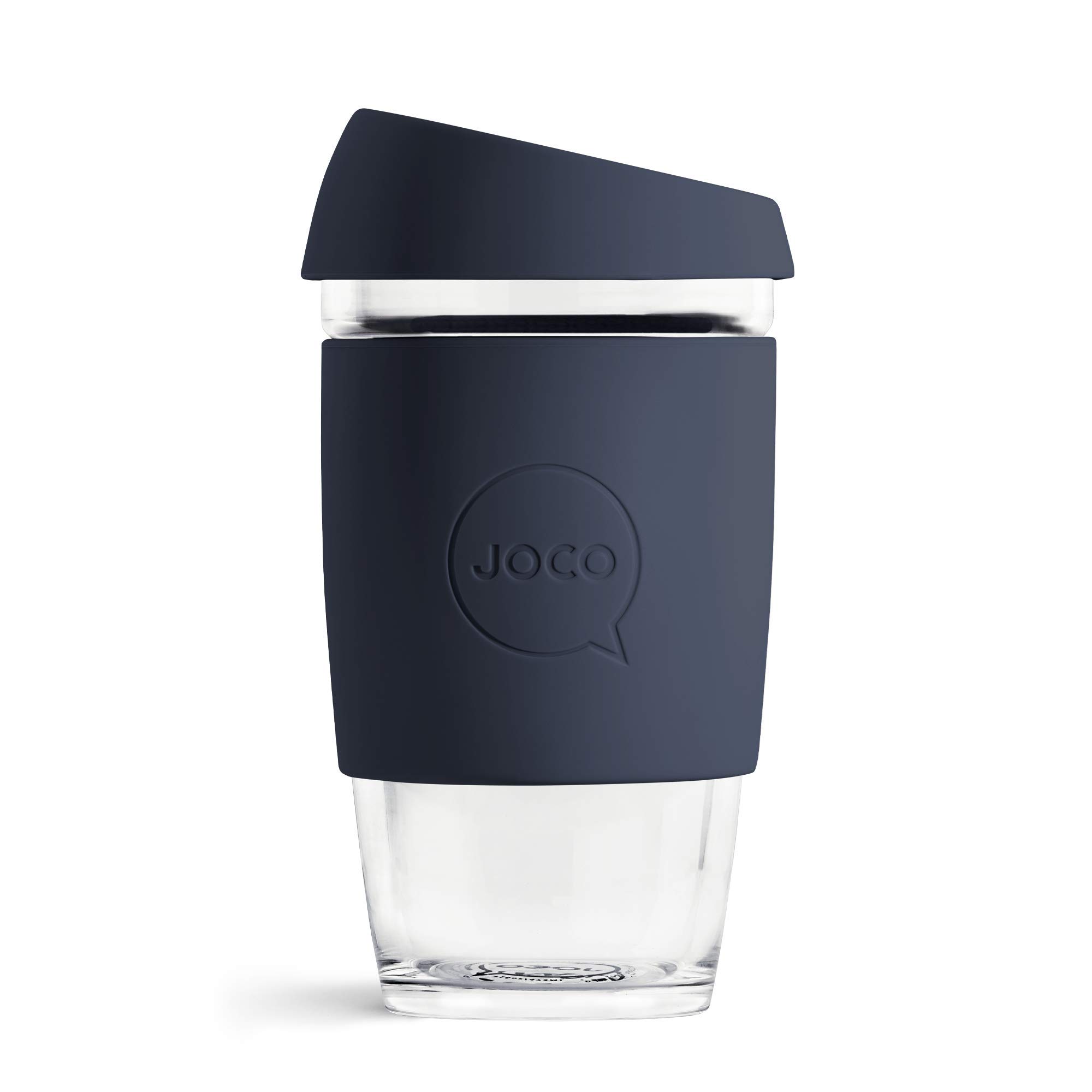JOCO Glass Reusable Coffee Cup (Mood Indigo, 16 oz)