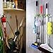 Munto Mop and Broom Holder Wall Mount, Metal Stainless Steel Closet Broom Rack Organizer, Screws or Self Adhesive 3M Tape Mop Utility Hanger, Heavy Duty Storage Tool for Garage and Garden