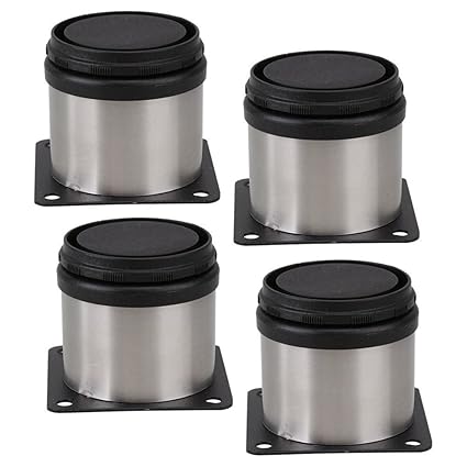 PIXNOR Möbelfüße Schrankfüße Metall verstellbar Edelstahl Küche runden 4-er Pack