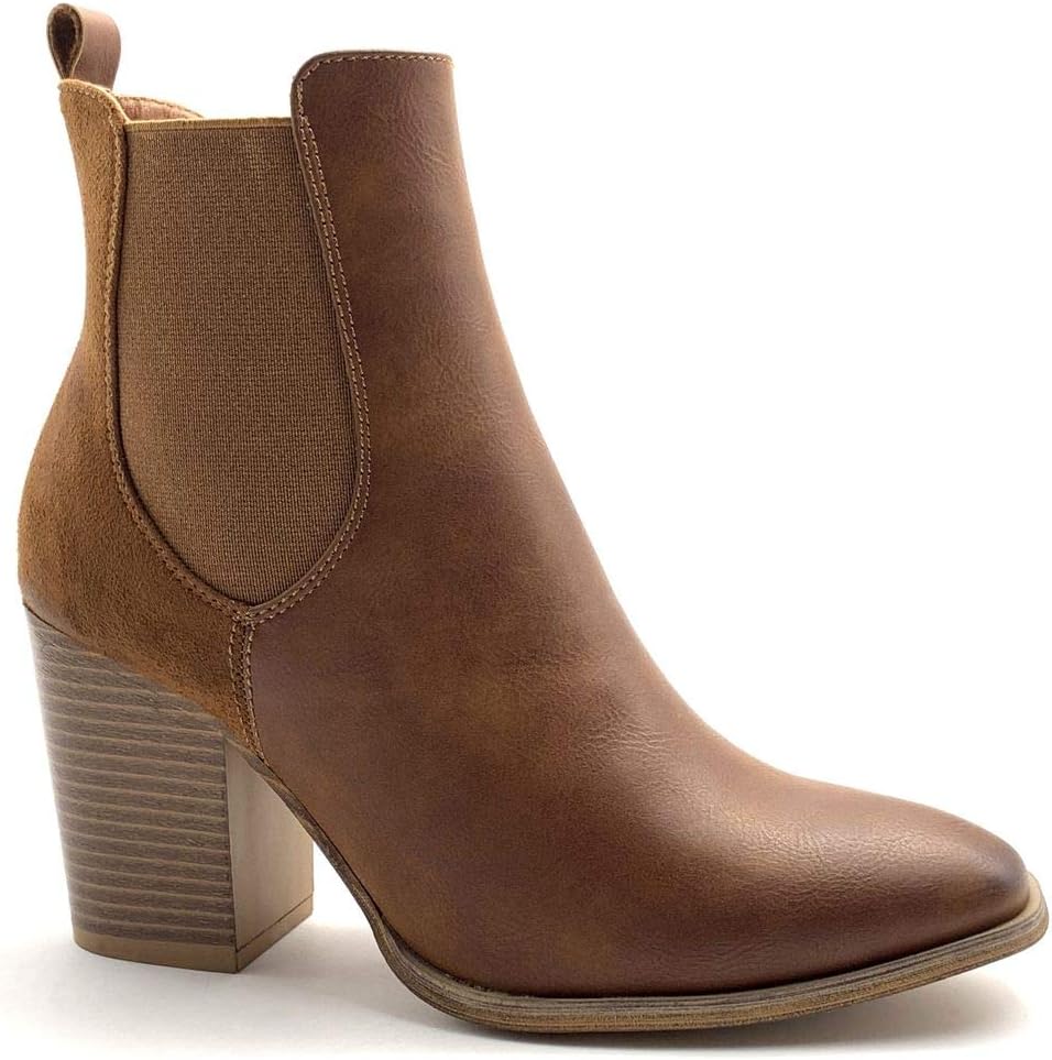 Women's Fashion Shoes Ankle Boots - Booty Boots - Chelsea Boots - Biker - Glam Rock - Simple Basic - Basic Block high Heel 9.5 cm