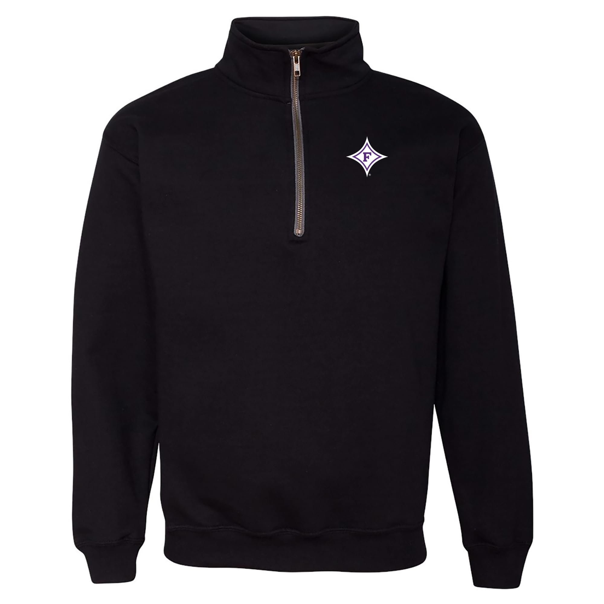 UGP Campus Apparel AQ07 - Furman Paladins Primary Logo Left Chest 1/4 Zip Sweatshirt - 3X-Large - Jet Black Image
