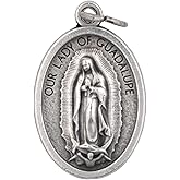 Elegant Our Lady of Guadalupe Medal Pendant | Stunning antique silver-tone finish | Great for First Holy Communion and First Holy Confirmation | Religious Medallion for Jewelry and Home