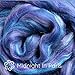 Silk Merino Fiber for Spinning. Super Soft Combed Top Wool Roving for Hand Spinning, Wet Felting, Nuno Felting, Needle Felting, Soap Making, Paper Making and Embellishments. Midnight in Paris
