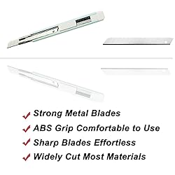 WEKOIL 30Pcs Snap Off Utility Knife Blades with 3