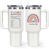 iAOVUEBY Teacher Appreciation Gifts, Teacher Gifts for Women from Student - 40oz Tumbler with Handle, Coffee Mug