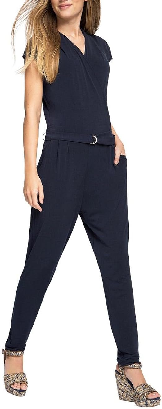 ESPRIT Collection Damen Slim Jumpsuit, Gr. W28/L32 (Herstellergröße S), Blau (NAVY 2 401