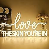 Love The Skin You're in Neon Sign for Wall Decor Spa Neon Light Dimmable Beauty Salon Neon Led Sign Skincare Sign Waxing Light Up Sign for Esthetician Skincare Salon Business Decorations