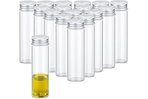 JINGHANGER 16 PCS Glass Spice Jars with Aluminum Lids, 1.7oz Empty Spice Bottles Containers Transparent Condiment Pot Seasoning Storage Bottle for Home Kitchen Outdoor Camping Gardening Hiking BBQ Hunting