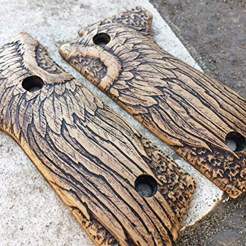 Beretta 92S oak grips - Angel Wings