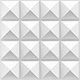 TroyStudio Acoustic Sound Diffuser Panels, 12 X 12 X 1 inches 8 Pcs PVC Plastic Wall Panel, Recording Studio Acoustical Treatments Diffusion panel, 3d Art Decorative Ceiling Tiles (Pyramid, White)
