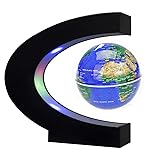 Floating Globe with LED Lights C Shape Magnetic