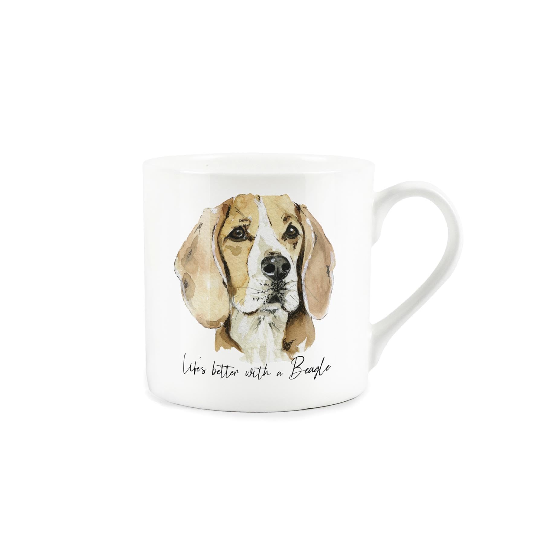 Purely Home Beagle Mug - Lifes Better with A Beagle Bone China White Mug - Tea/Coffee Gift for Dog Lovers