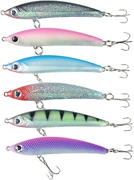 Amazon オルルド釣具 8cm 15g ソフトシンキングペンシル ペンシルドc ６色セット 割れない ルアー セット タチウオ太刀魚 サワラ ハマチ サバ シーバス ヒラメ マゴチ 青物 ショアゲームに Qbb01n0 オルルド釣具 ルアー