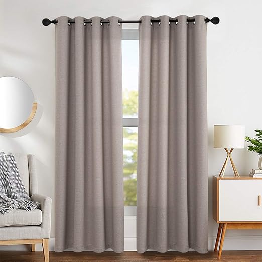 Amazon Com Linen Textured Curtains 84 Inch Length Curtain Panels