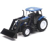 T6.175 Tractor with Front Loader Blue Diecast Model by New Ray 32123