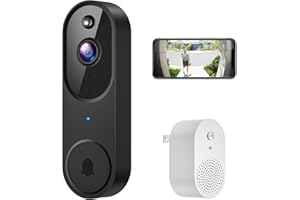 HotFun 1080P Wireless Video Doorbell Camera with Ring Chime, Smart AI Human Detection, Night Vision, Battery Powered, Cloud Storage, 2.4G WiFi, Indoor Outdoor Surveillance