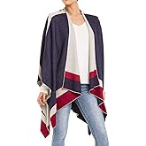 MIMOSITO Women's Shawl Wrap Poncho Ruana Cape Cardigan Sweater Open Front for Fall Winter