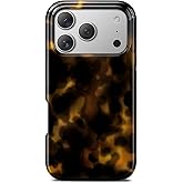 TAMUEL for iPhone 17 Pro Max Case, Cute Aesthetic Tortoise Shell Phone Case, Compatible with Magsafe, Cheetah Leopard Print Brown Retro Turtle Amber Slim Shockproof Protective Women Girl Men Cover