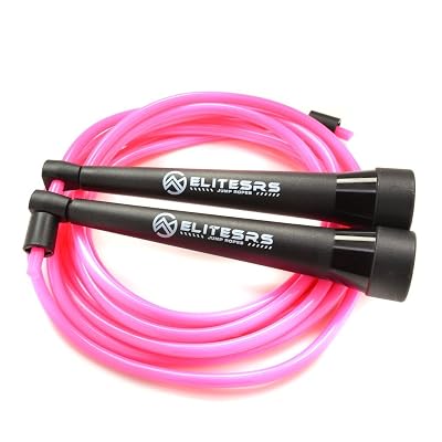 EliteSRS Boxer Training Rope 2.0 Fitness - Tangle and Kink Resistant 5mm PVC Cord - Smooth Turning, Unbreakable Polymer Handles - Adjustable Sizing