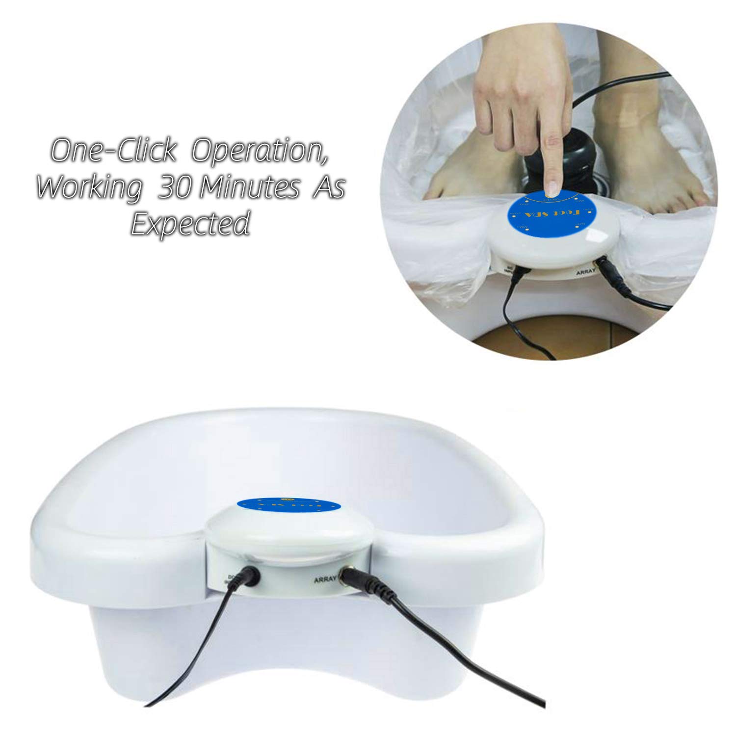 Ionic Detox Foot Bath Machine, Personal Ionic Foot Cleanse Ionic Foot Bath SPA Machine for Home Beauty Salon Spa With Basin and Two Round Arrays: Beauty