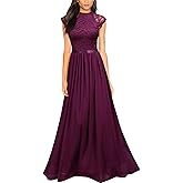 Miusol Women's Formal Sleeveless Floral Lace Bridesmaid Party Maxi Dress
