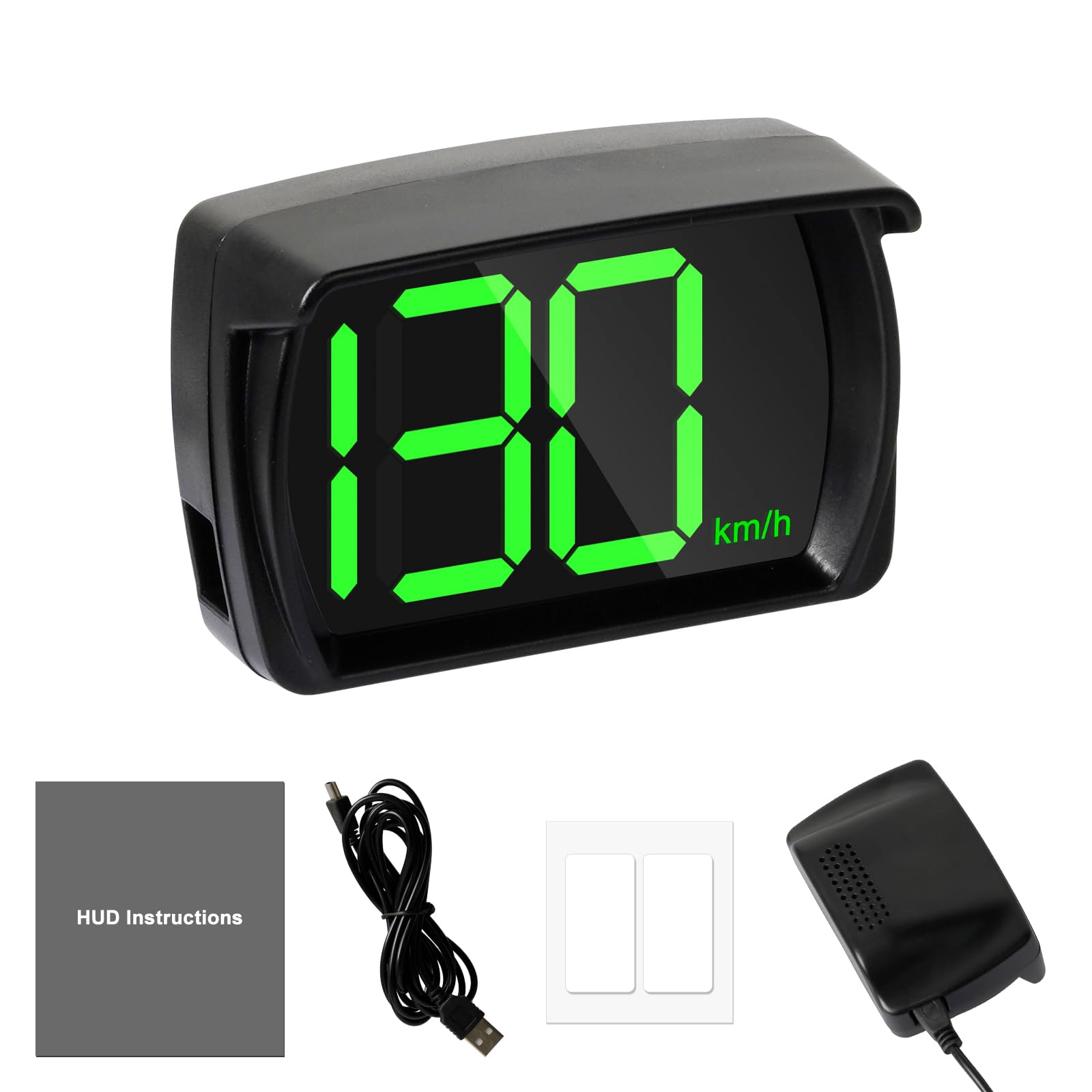 Digital GPS Speedometer Car HUD, Heads Up Display for Real-Time KMH, LED Large Font Speedometer with USB Plug & Play, Universal for Truck, SUV, Motorcycle - Clear & Accurate