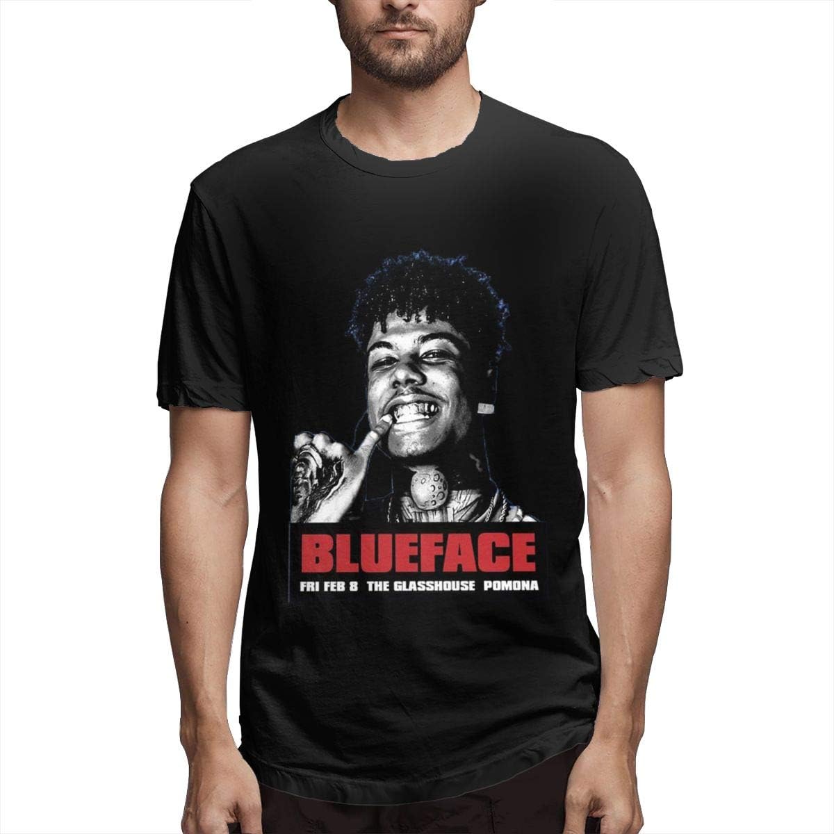 FBPCLOTH Blue X Face Shirt for Mens/Womens Classic Style Blue X Face Duplex Print Tshirt