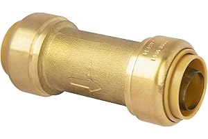 JUWO 3/4" Push to Connect Check Valve for PEX, Copper, CPVC Pipe, Brass Plumbing Fitting with Upgraded Stiffener (1 Pack)