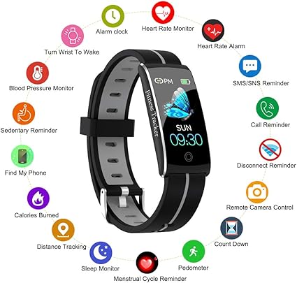 smart watch blood pressure heart rate monitor bracelet wristband for ios android