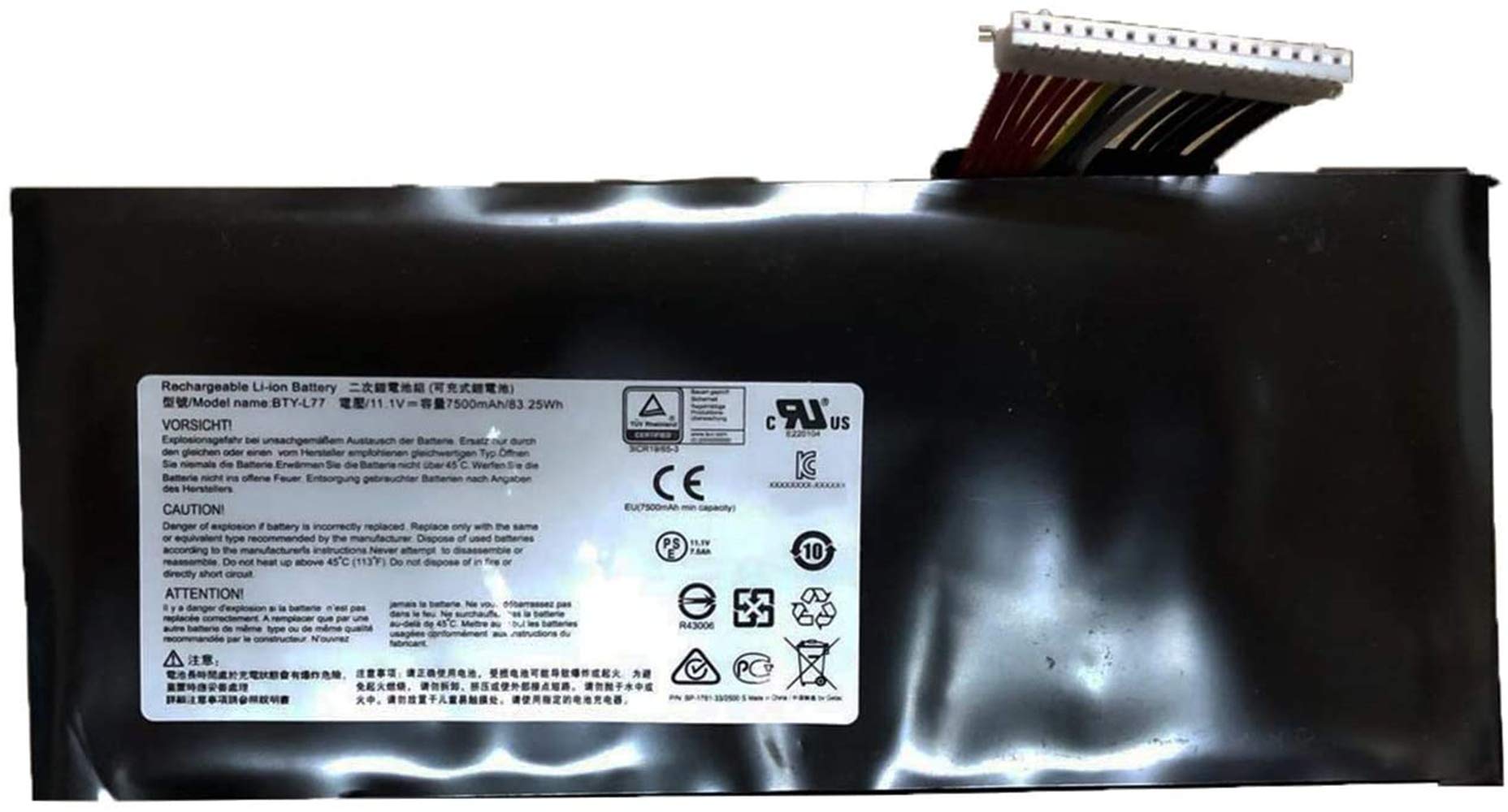 BTY-L77 (11.1V 83.25Wh) Laptop Battery Replacement for MSI GT72 2QD GT72S 6QF GT80 2QE Series WT72 MS-1781 MS-1783 2PE-022CN 2QD-1019XCN 2QD-292XCN